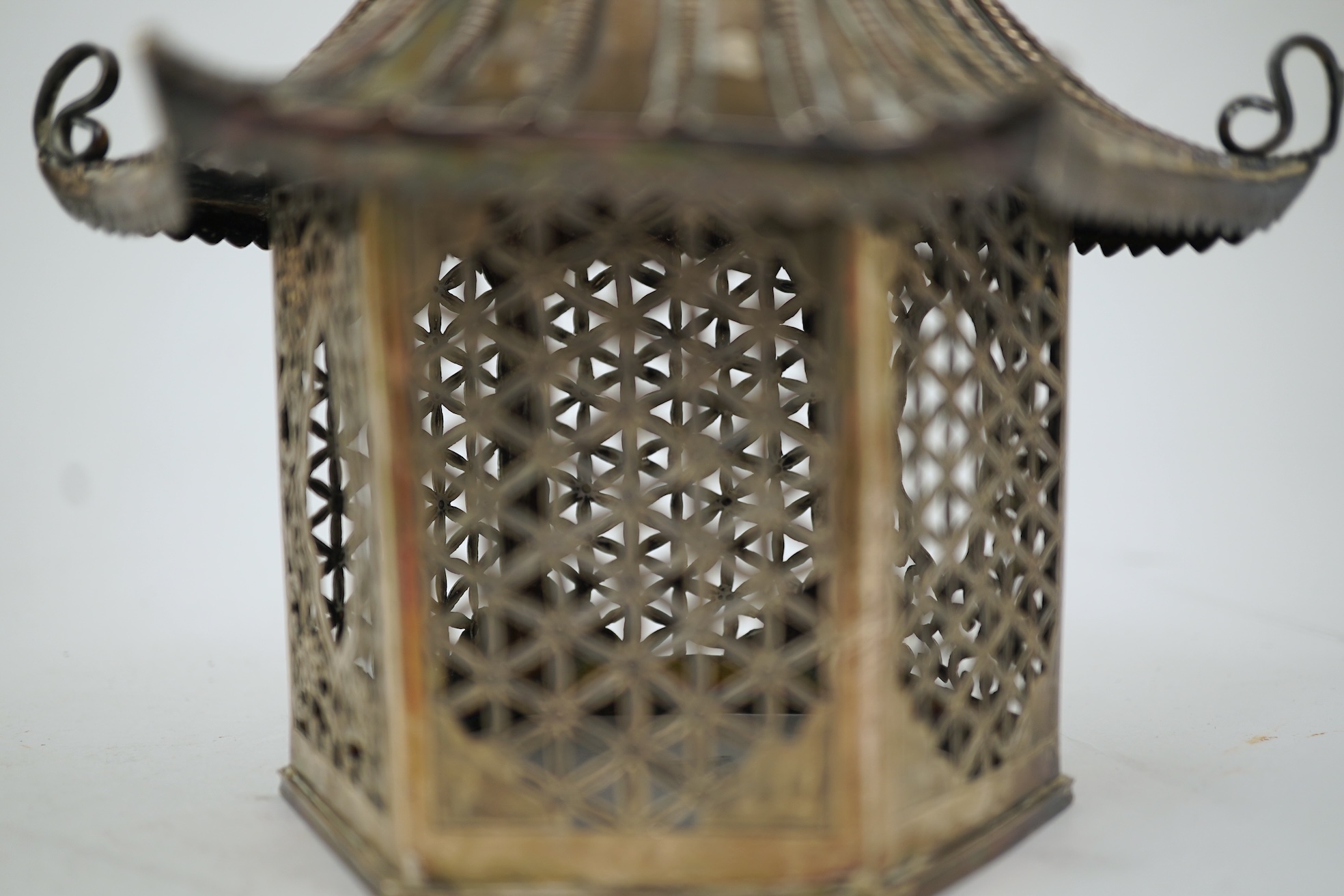 An unusual Chinese silver tripod censer with pagoda shaped cover, ding, early 20th century